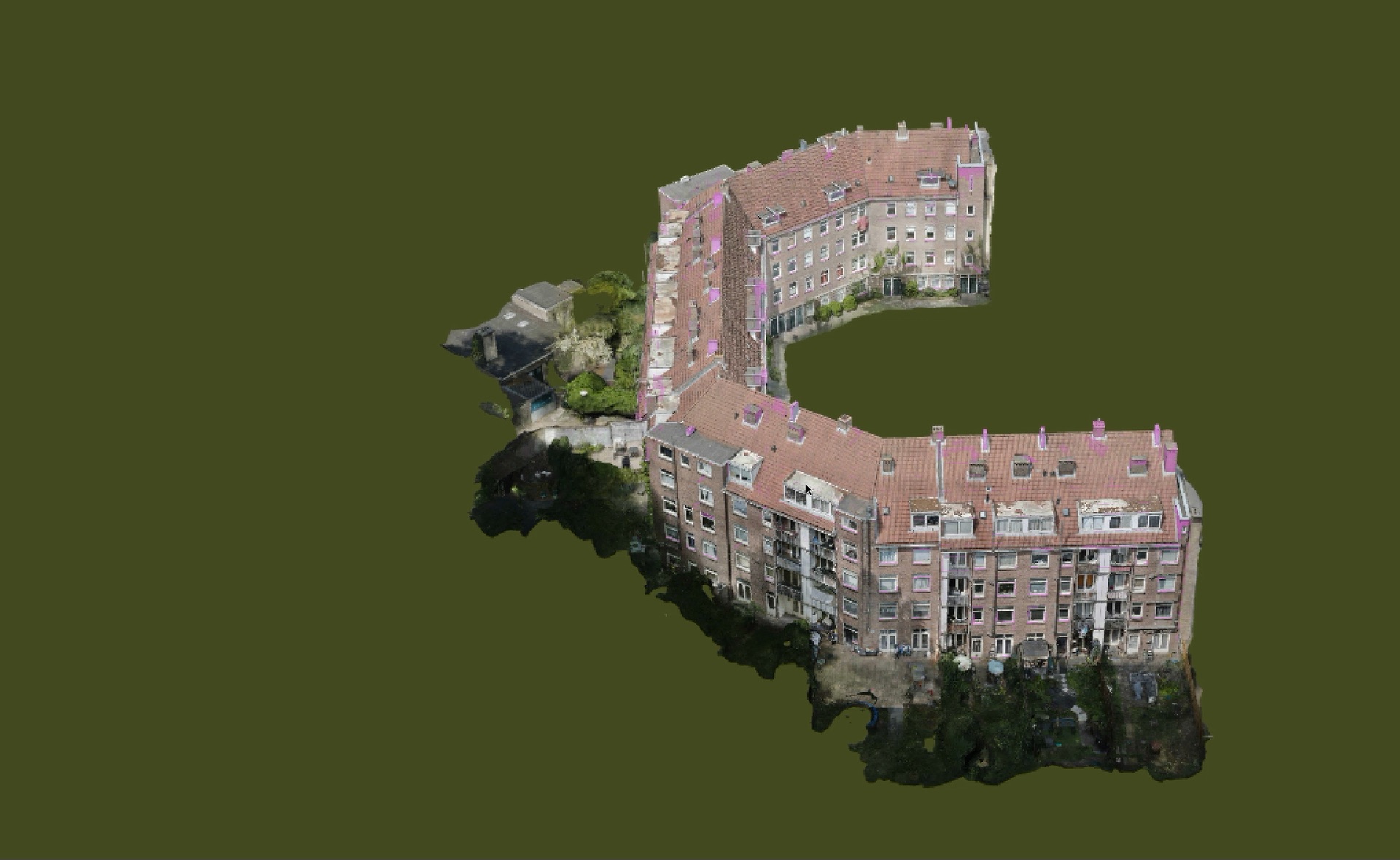 Aerial 3D model of residential complex